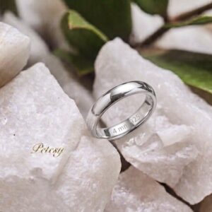 Plain Male Pure Silver  (4mm)